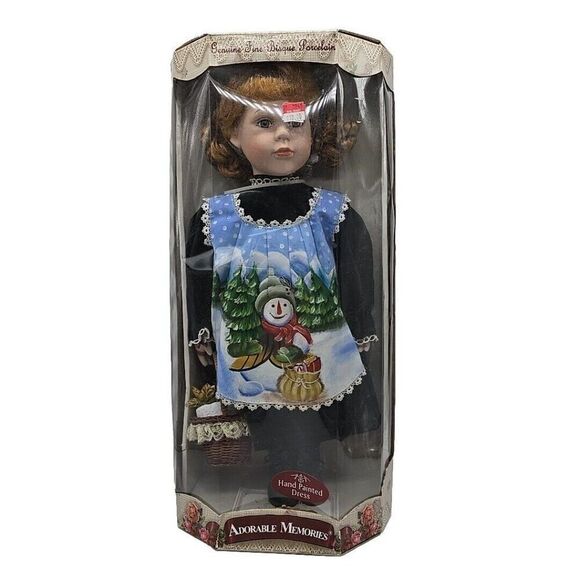 Heritage Signature Heidi Goldilocks Christmas Porcelain Doll 18 In Certificate - Picture 1 of 6